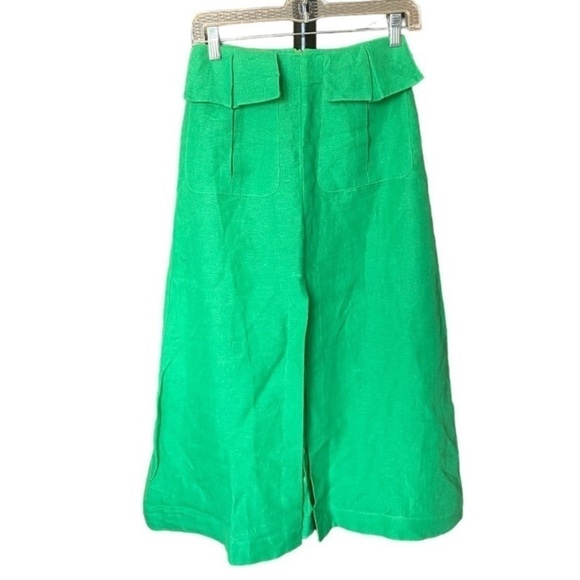 Matthew Bruch Cargo Linen Midi-Skirt - Picture 4 of 8